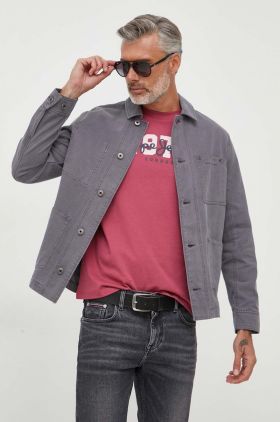 Pepe Jeans geaca jeans Blaine barbati, culoarea gri, de tranzitie