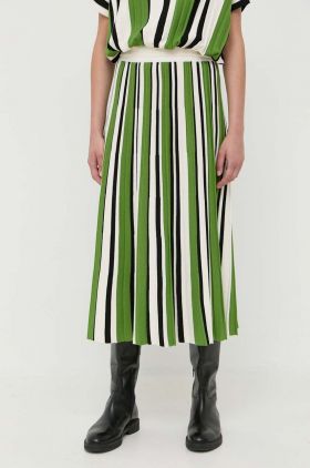 Weekend Max Mara fusta culoarea verde, midi, evazati