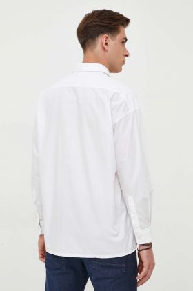 BOSS camasa din bumbac barbati, culoarea alb, cu guler clasic, relaxed