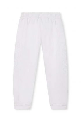 BOSS pantaloni de trening pentru copii culoarea alb, neted