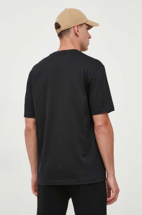 BOSS tricou din bumbac culoarea negru, cu imprimeu