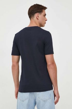 BOSS tricou barbati, culoarea albastru marin, neted