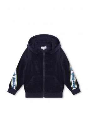 Marc Jacobs bluza copii culoarea albastru marin, cu glugă, cu imprimeu
