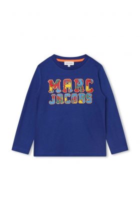 Marc Jacobs longsleeve din bumbac pentru copii culoarea albastru marin, cu imprimeu