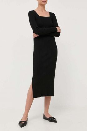 Max Mara Leisure fusta culoarea negru, midi, drept