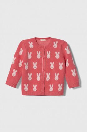 United Colors of Benetton cardigan bebe culoarea roz, light