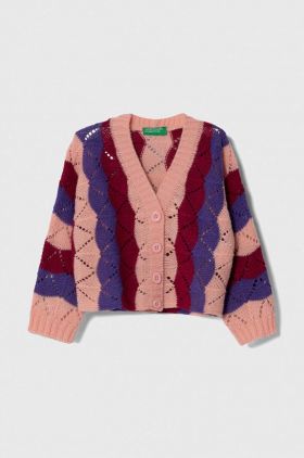 United Colors of Benetton cardigan din amestec de lana culoarea roz, light