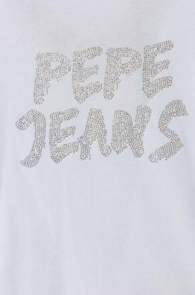 Pepe Jeans longsleeve din bumbac pentru copii culoarea alb
