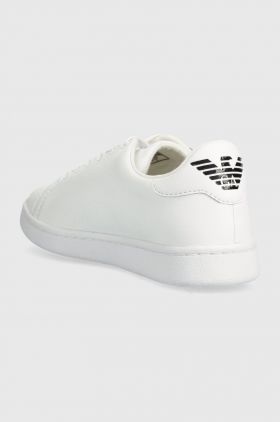 EA7 Emporio Armani sneakers din piele pentru copii culoarea alb