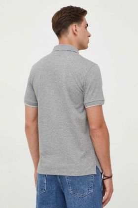 BOSS tricou polo barbati, culoarea gri, melanj