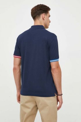 La Martina tricou polo barbati, culoarea albastru marin, cu imprimeu