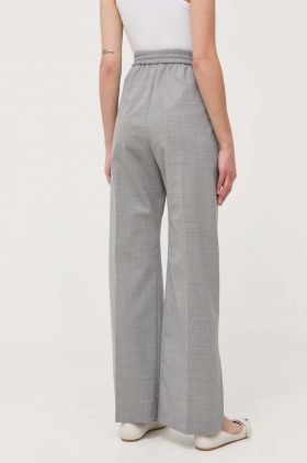 MAX&Co. pantaloni din lana culoarea gri, lat, high waist