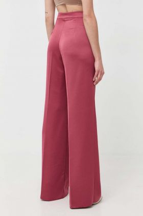 MAX&Co. pantaloni femei, culoarea roz, drept, high waist