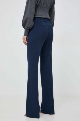 MICHAEL Michael Kors pantaloni femei, culoarea albastru marin, lat, high waist