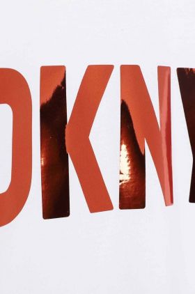 Dkny tricou de bumbac pentru copii culoarea alb