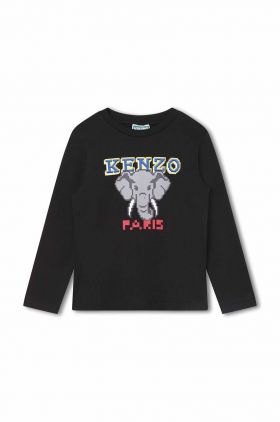 Kenzo Kids tricou culoarea negru, cu imprimeu