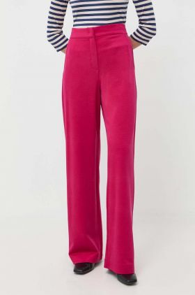 MAX&Co. pantaloni femei, culoarea roz, drept, high waist