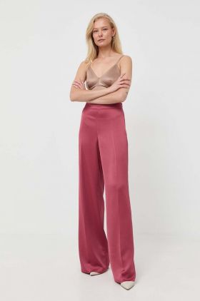 MAX&Co. pantaloni femei, culoarea roz, drept, high waist