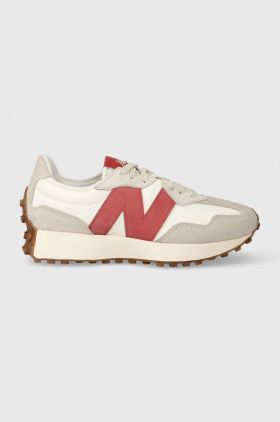 New Balance sneakers din piele întoarsă U327LV culoarea alb