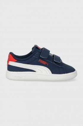 Puma sneakers din piele Smash 3.0 Buck V culoarea albastru marin