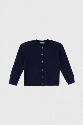 United Colors of Benetton cardigan copii culoarea albastru marin, light