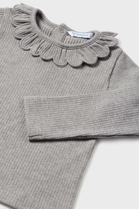Mayoral longsleeve din bumbac pentru bebeluși culoarea gri
