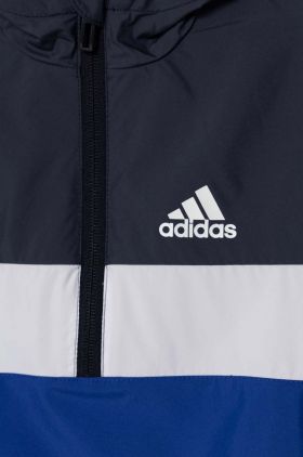 adidas geaca copii culoarea albastru marin