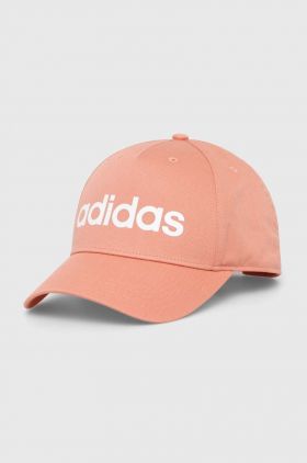 adidas șapcă de baseball din bumbac culoarea portocaliu, cu imprimeu