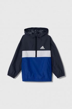 adidas geaca copii culoarea albastru marin