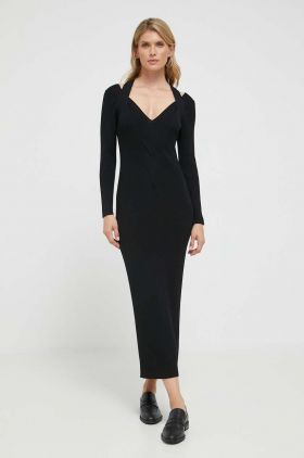 BOSS rochie culoarea negru, maxi, mulata