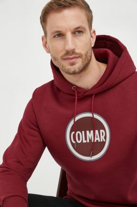 Colmar bluza barbati, culoarea maro, cu glugă, cu imprimeu