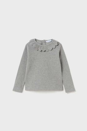 Mayoral longsleeve din bumbac pentru bebeluși culoarea gri