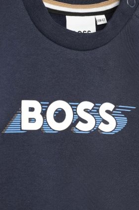 BOSS bluza copii culoarea albastru marin, cu imprimeu