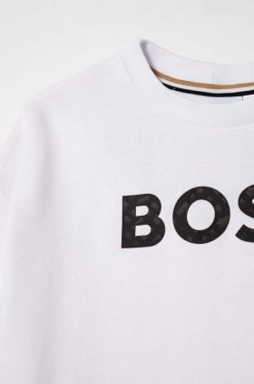 BOSS bluza copii culoarea alb, cu imprimeu