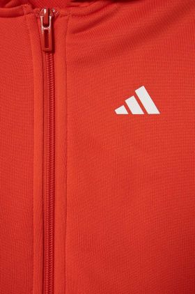 adidas bluza copii culoarea rosu, cu glugă, cu imprimeu