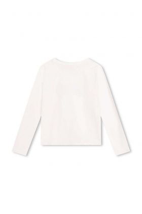 Michael Kors longsleeve din bumbac pentru copii culoarea alb, cu imprimeu