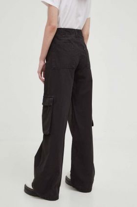 Levi's pantaloni de bumbac BAGGY CARGO culoarea negru, drept, medium waist