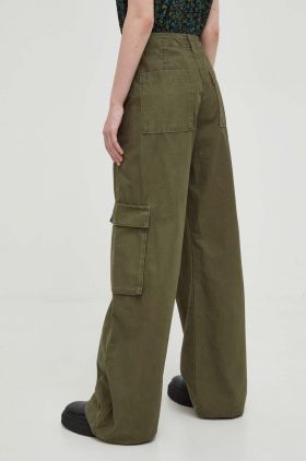 Levi's pantaloni de bumbac BAGGY CARGO culoarea verde, drept, medium waist