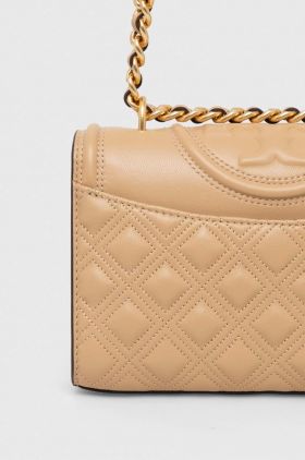 Tory Burch poseta de piele culoarea bej