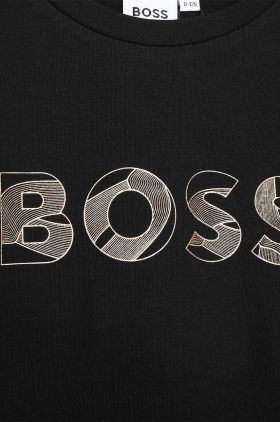 BOSS tricou copii culoarea negru