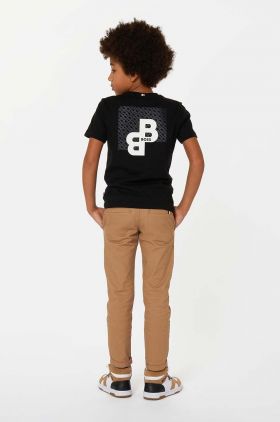 BOSS tricou de bumbac pentru copii culoarea negru, cu imprimeu