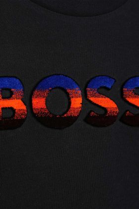 BOSS tricou de bumbac pentru copii culoarea negru, cu imprimeu