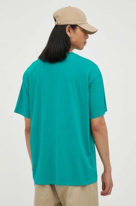 Levi's tricou din bumbac culoarea verde, neted