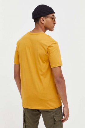 Quiksilver tricou din bumbac culoarea galben, cu imprimeu