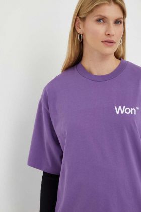 Won Hundred tricou culoarea violet, cu imprimeu