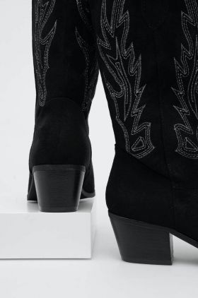 Answear Lab cizme femei, culoarea negru, cu toc drept
