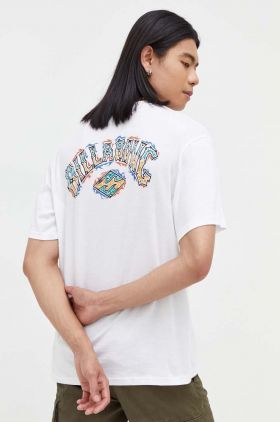 Billabong tricou din bumbac culoarea alb, cu imprimeu