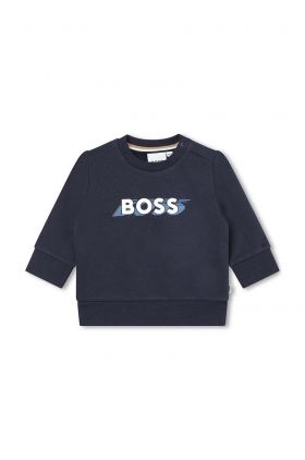 BOSS bluza copii culoarea albastru marin, cu imprimeu