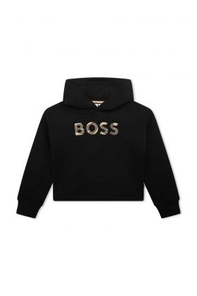 BOSS bluza copii culoarea negru, cu imprimeu