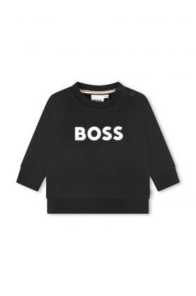 BOSS bluza copii culoarea negru, cu imprimeu